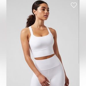 Athleta Warrior Longline Bra D-DD+ White
